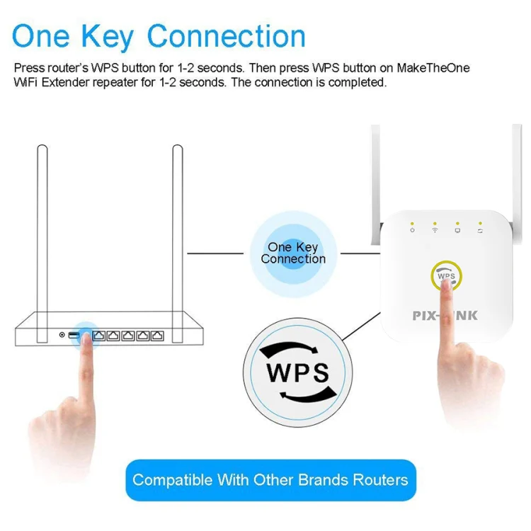 PIX-LINK WR22 300Mbps Wifi Wireless Signal Amplification Enhancement Extender, Plug Type:EU Plug(Black) - Image 4
