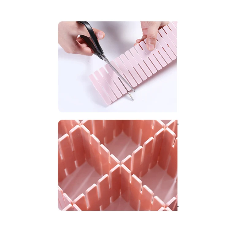 Plastic Drawer Divider Free Combination Classification Storage Board, 4pcs/Pack, Specification: 47x7cm(Pink) - Image 4