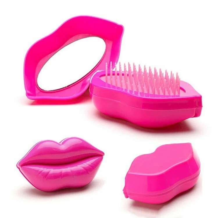 Plastic Hairdressing Portable Smoothing Comb(Rose Red) - Image 5