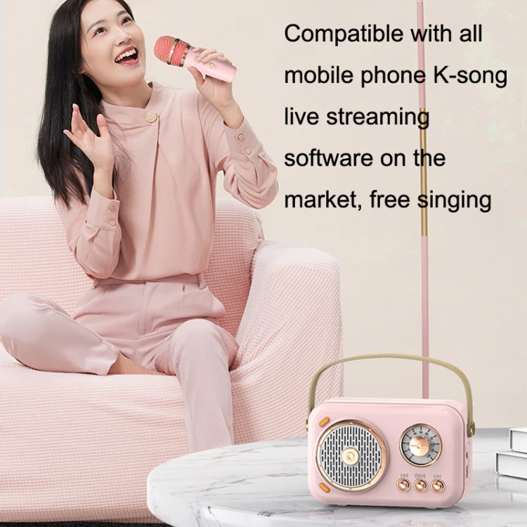 POLVCDG B152 Multi-Functional Small Family KTV Karaoke Microphone Sound Integration(Pink) - Image 6