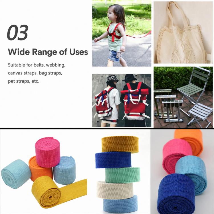Polyester-Cotton Colorful Canvas Woven Band 50m, Width:3.8cm(Dark Blue) - Image 6