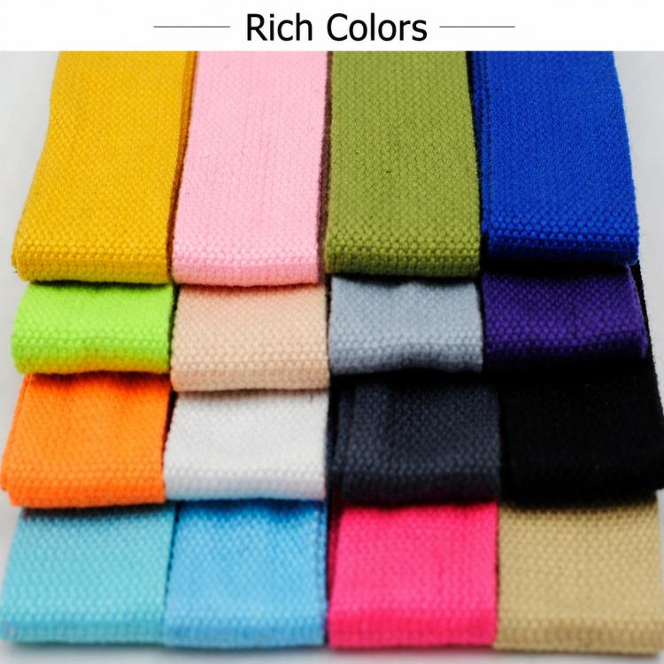 Polyester-Cotton Colorful Canvas Woven Band  50m, Width:3.8cm(Rose Red) - Image 3