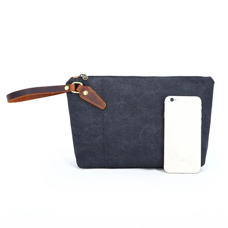 Portable Canvas Bag Large Capacity Washing Bag Cosmetics Storage Bag(Khaki) - Image 7