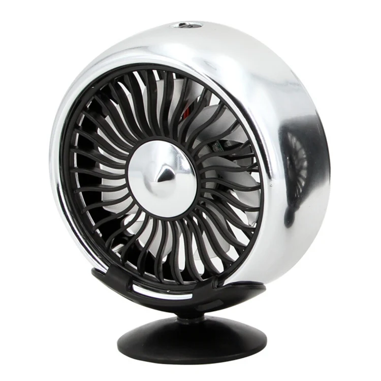 Portable Car Electric Cooling Fan with Base(Silver) - Image 2