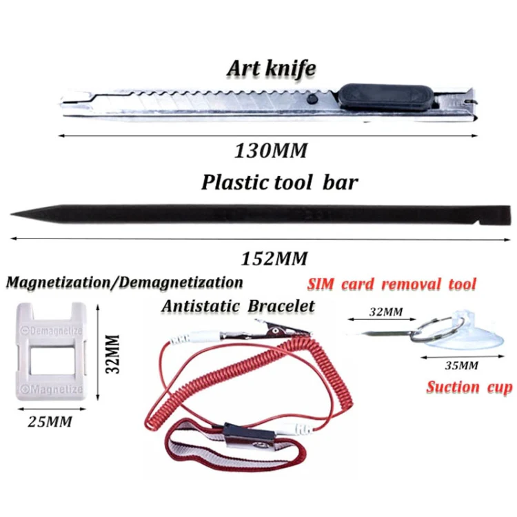 Portable Cloth Bag Mobile Phone Disassembly Maintenance Tool Multi-function Combination Tool Screwdriver Set(Black) - Image 10