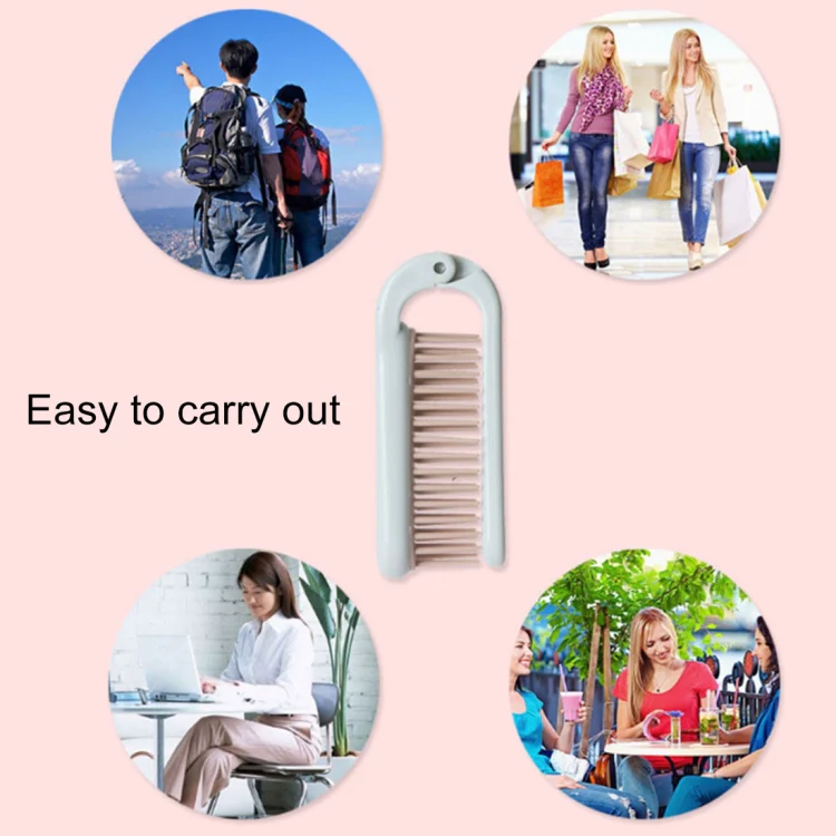 Portable Folding ABS Handle Makeup Hair Comb, Length: 18cm(Blue) - Image 4