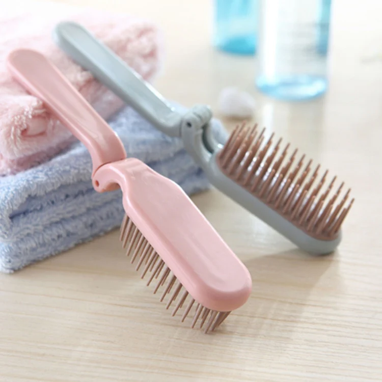 Portable Folding ABS Handle Makeup Hair Comb, Length: 18cm(Blue) - Image 5