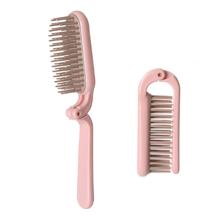 Portable Folding ABS Handle Makeup Hair Comb, Length: 18cm(Pink) - Image 2