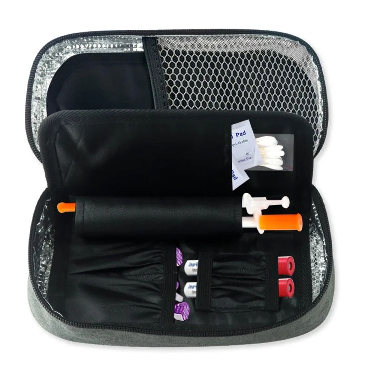 Portable Insulin Cooler Travel Package Insulin Care Bag(Grey) - Image 2