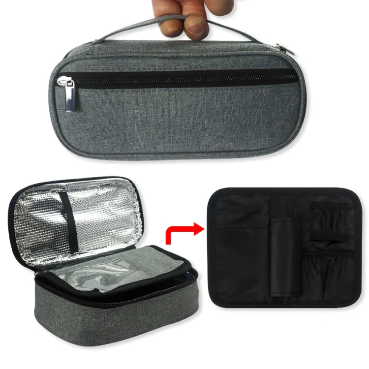 Portable Insulin Cooler Travel Package Insulin Care Bag(Grey) - Image 6
