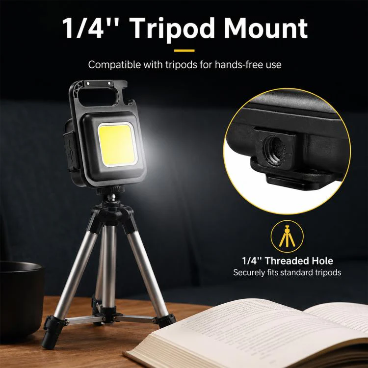Portable Keychain Camping Light Mini COB LED Flashlight, Model:200mAh(黑色) - Image 13