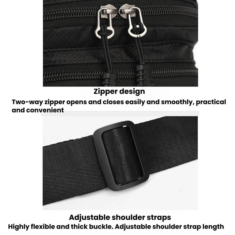 Portable Men Sports Chest Bag, Large Capacity Casual Shoulder Bag(Black) - Image 4