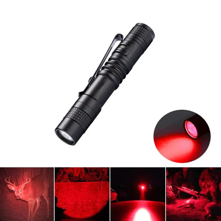Portable Mini Flashlight Outdoor Waterproof Handheld LED Flashlight, Style: 1 Battery Red Light