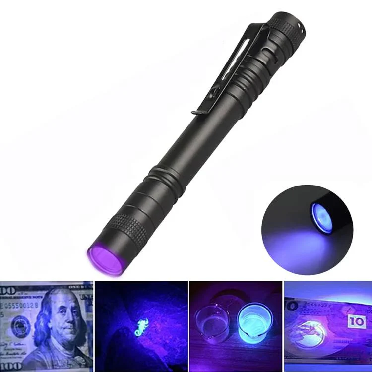 Portable Mini Flashlight Outdoor Waterproof Handheld LED Flashlight, Style: 2 Battery Purple Light