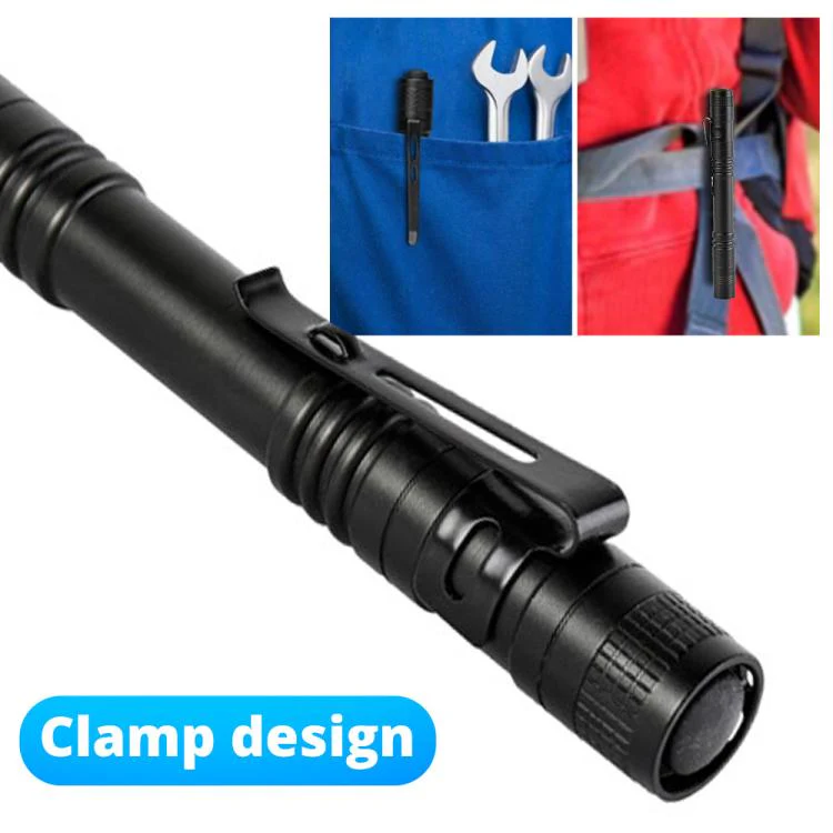 Portable Mini Flashlight Outdoor Waterproof Handheld LED Flashlight, Style: 2 Battery Purple Light - Image 6