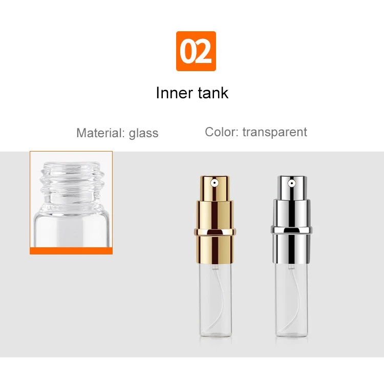 Portable Mini Refillable Glass Perfume Fine Mist Atomizers with Metallic Exterior, 5ml (Purple) - Image 4