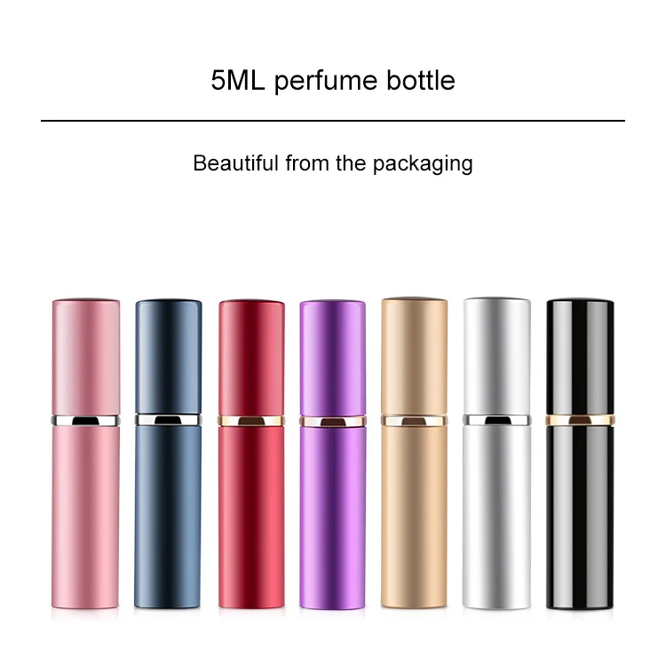 Portable Mini Refillable Glass Perfume Fine Mist Atomizers with Metallic Exterior, 5ml (Purple) - Image 8
