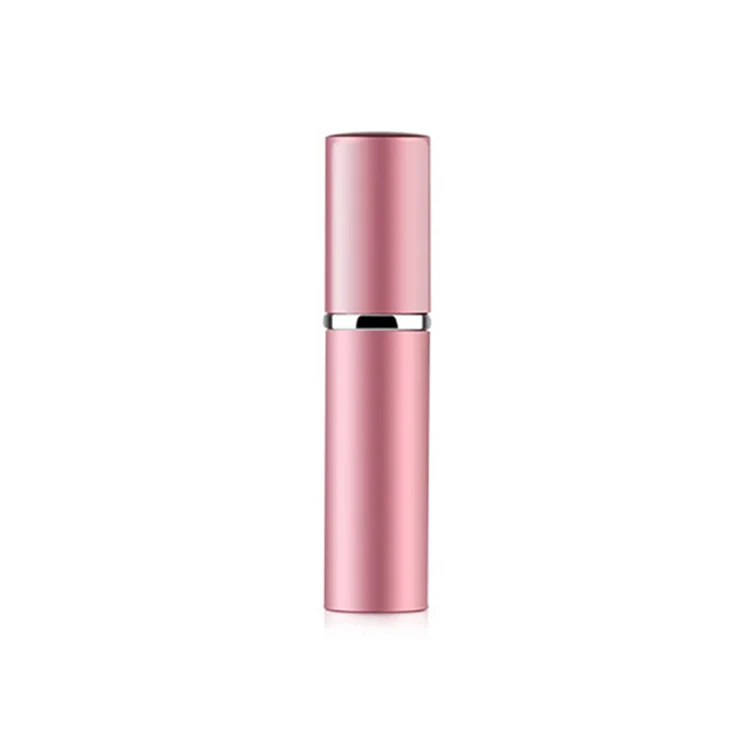 Portable Mini Refillable Glass Perfume Fine Mist Atomizers with Metallic Exterior, 5ml(Pink)