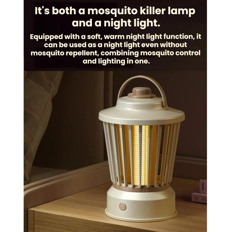 Portable Mosquito-Killing Night Light For Home And Outdoor Use, Color: Beige Charger/Plug-in - Image 8