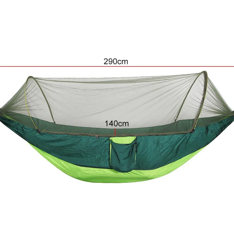 Portable Outdoor Camping Full-automatic Nylon Parachute Hammock with Mosquito Nets, Size : 290 x 140cm (Army Green) - Image 4