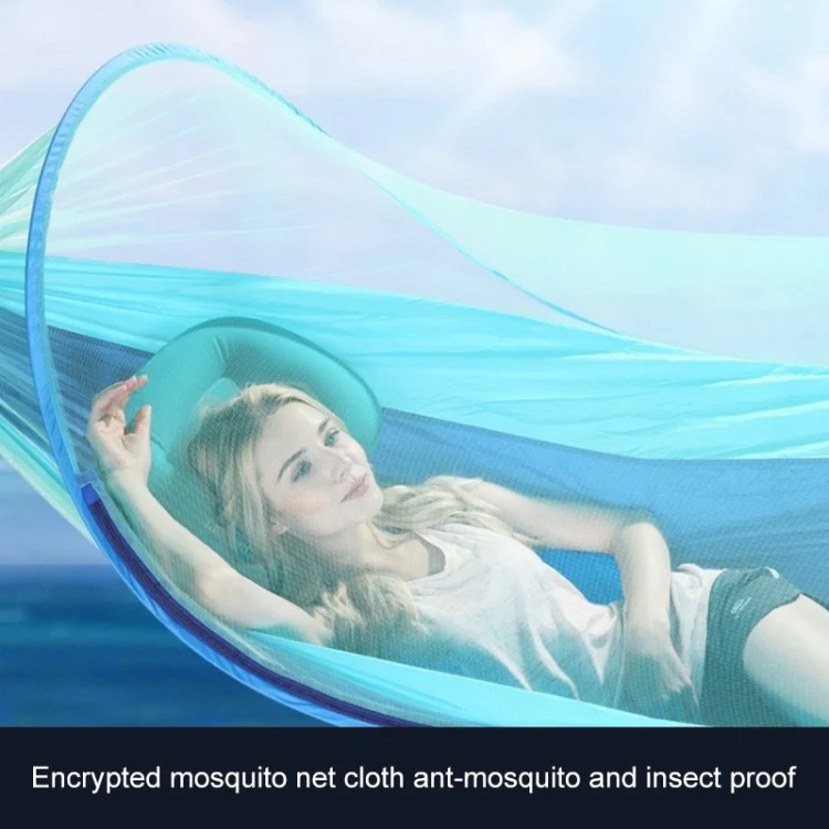 Portable Outdoor Camping Full-automatic Nylon Parachute Hammock with Mosquito Nets, Size : 290 x 140cm (Army Green) - Image 9