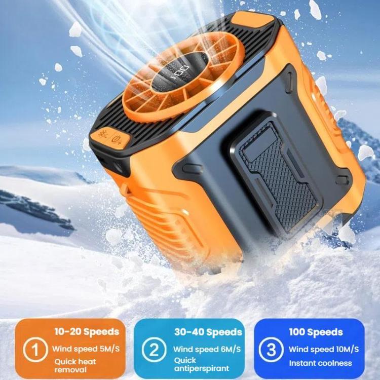 Portable Outdoor Hanging Waist Fan 100 Speeds Cooling Camping Neck Fan Long Life Charging Cooler(Black) - Image 5