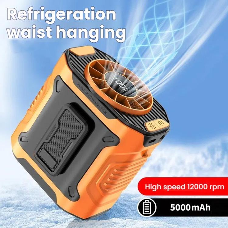 Portable Outdoor Hanging Waist Fan 100 Speeds Cooling Camping Neck Fan Long Life Charging Cooler(Green) - Image 3