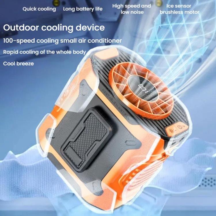 Portable Outdoor Hanging Waist Fan 100 Speeds Cooling Camping Neck Fan Long Life Charging Cooler(Green) - Image 4