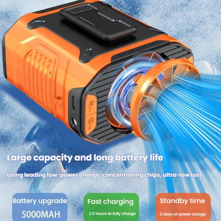 Portable Outdoor Hanging Waist Fan 100 Speeds Cooling Camping Neck Fan Long Life Charging Cooler(Green) - Image 6