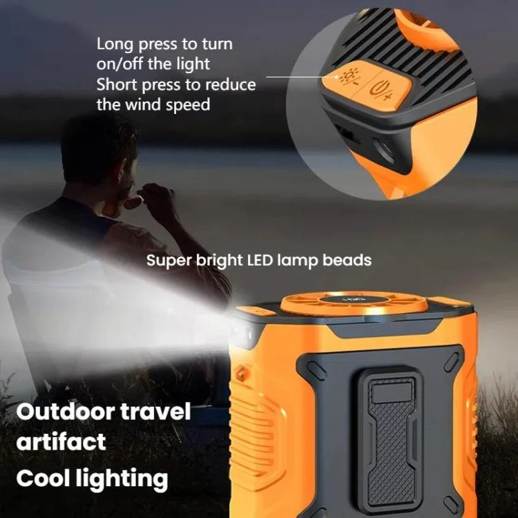 Portable Outdoor Hanging Waist Fan 100 Speeds Cooling Camping Neck Fan Long Life Charging Cooler(Orange) - Image 9