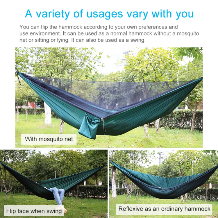 Portable Outdoor Parachute Hammock with Mosquito Nets (Army Green) - Image 12