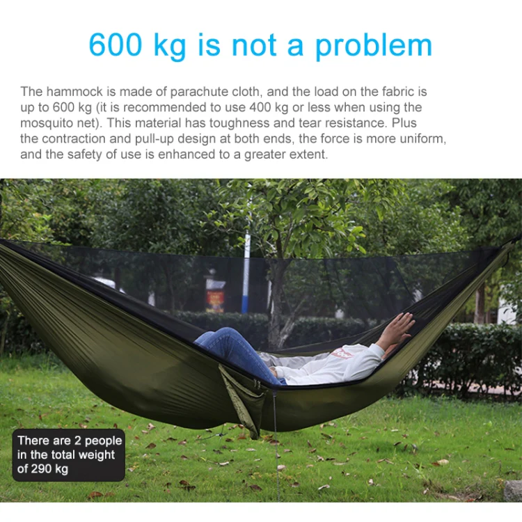 Portable Outdoor Parachute Hammock with Mosquito Nets (Army Green) - Image 7