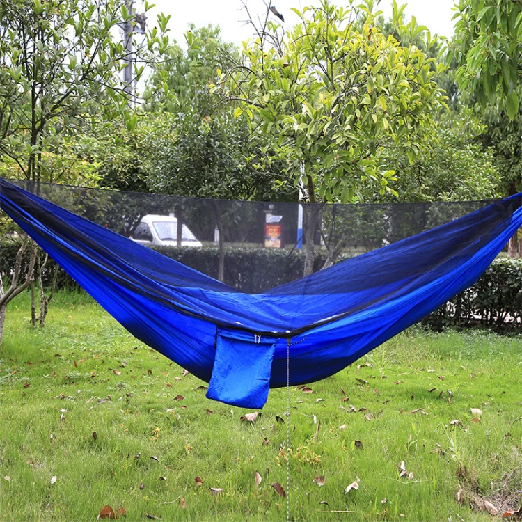 Portable Outdoor Parachute Hammock with Mosquito Nets (Blue) - Image 2
