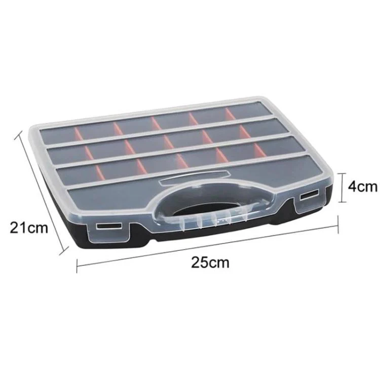 Portable Plastic Divided Toolbox Hardware Parts Storage Box(Black) - Image 5