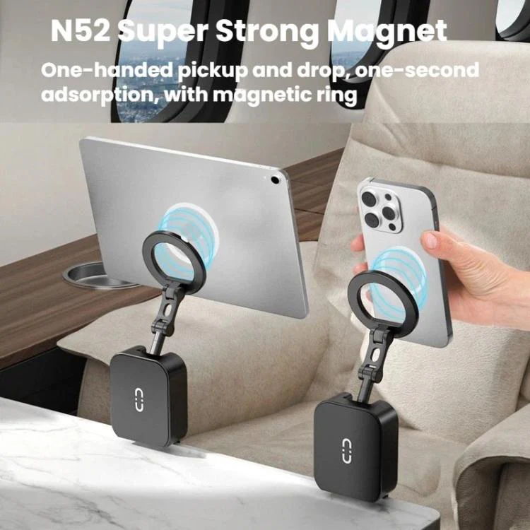 Portable Rotatable Foldable Desktop Magnetic Phone Holder(Black) - Image 5