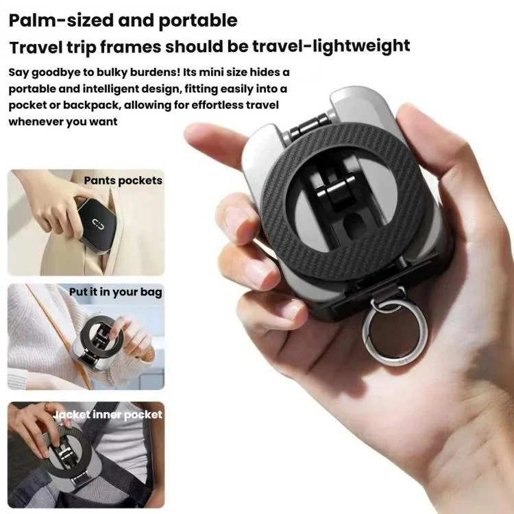 Portable Rotatable Foldable Desktop Magnetic Phone Holder(Black) - Image 8