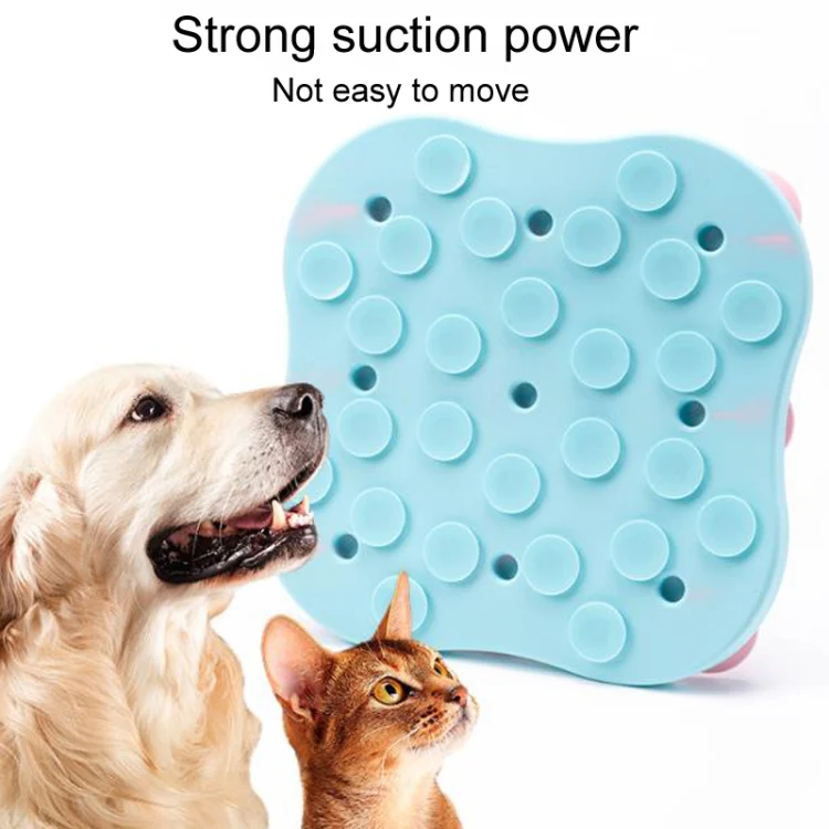 Portable Silicone Cats And Dogs Licking Bowl Multifunctional Anti-Choking Food Mat(Sky Blue+Pink) - Image 7