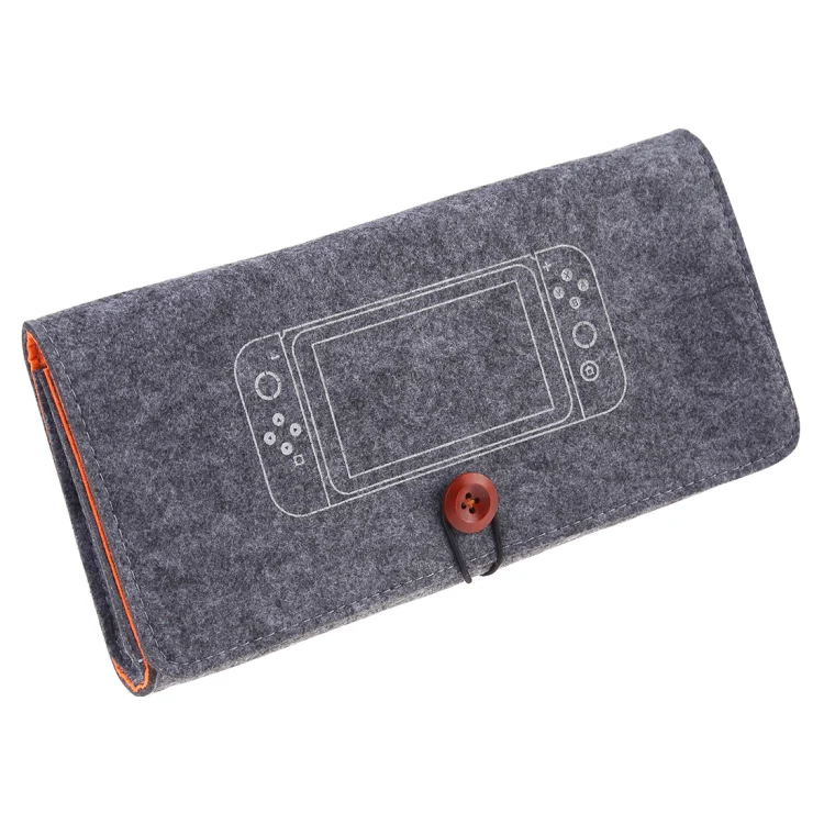 Portable Soft Felt Handbag Storage Protective Bag for Nintendo Switch(Dark Gray) - Image 3