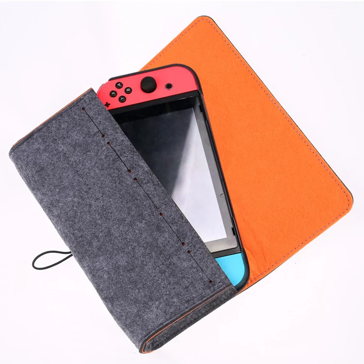 Portable Soft Felt Handbag Storage Protective Bag for Nintendo Switch(Dark Gray) - Image 5