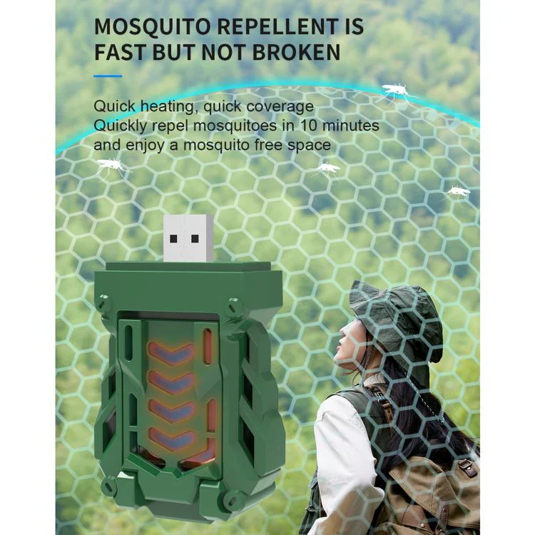 Portable USB Heated Mosquito Repellent For Outdoor Camping(Green) - Image 9
