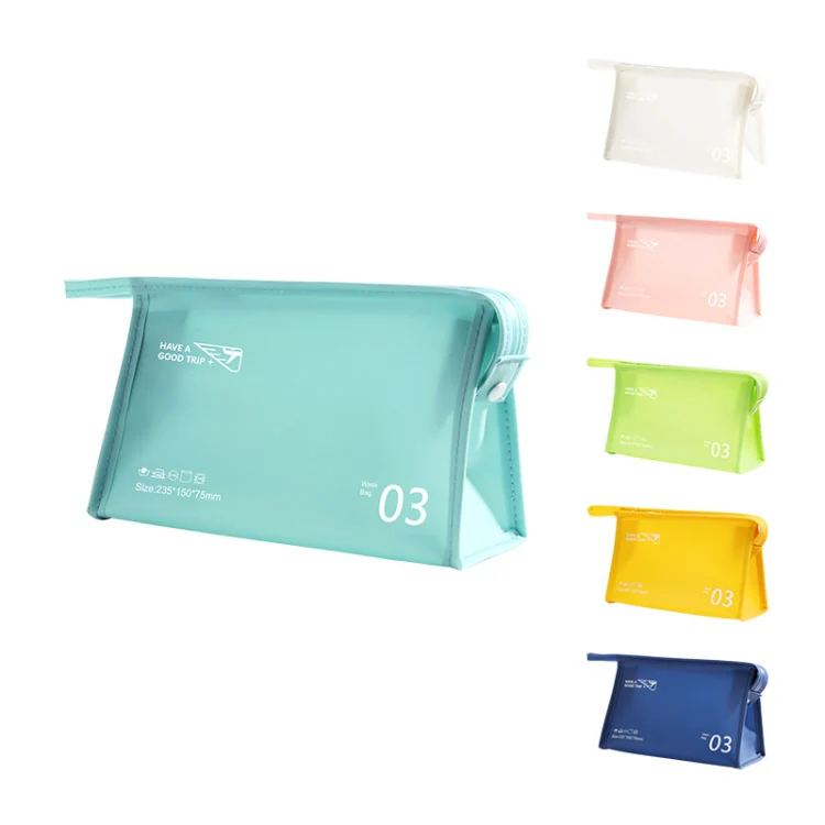 Portable Waterproof PVC Toiletry Bag Cosmetic Storage Bag Travel Clutch(White) - Image 2