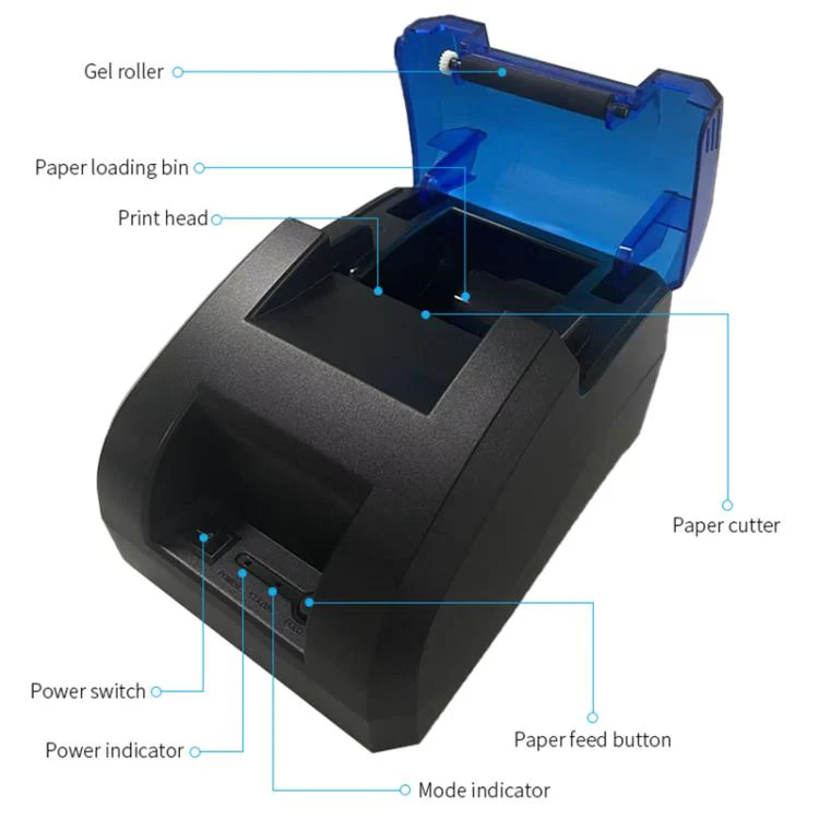 POS-5890U 58mm USB+Bluetooth Thermal Receipt Printer(EU Plug) - Image 4