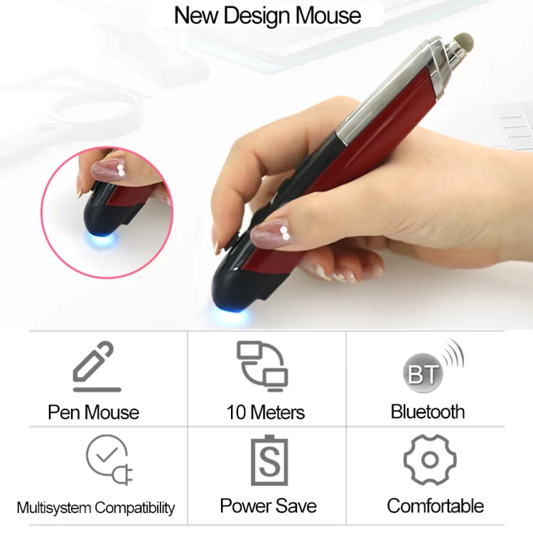 PR-08 Multifunctional Wireless Bluetooth Pen Mouse Capacitive Pen Mouse(Blue) - Image 3