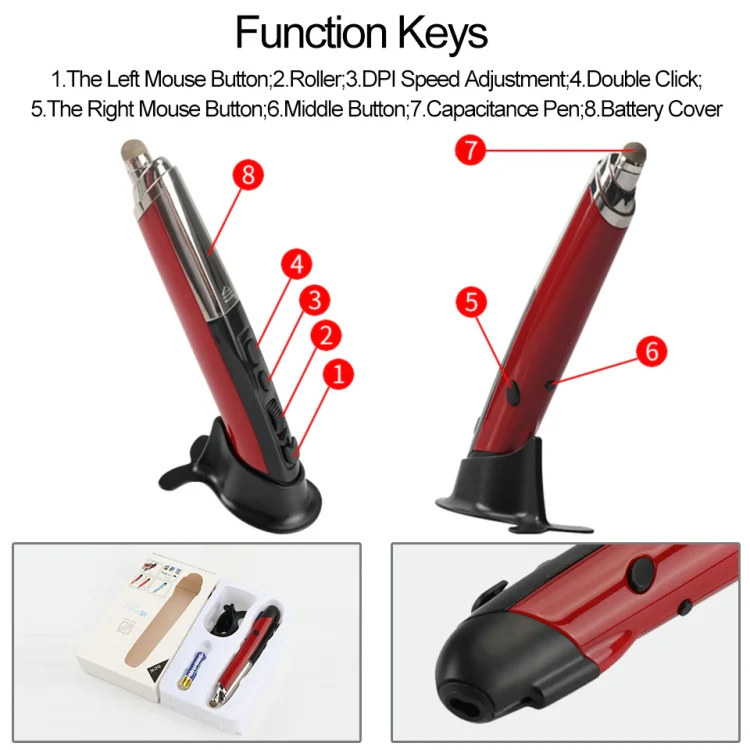 PR-08 Multifunctional Wireless Bluetooth Pen Mouse Capacitive Pen Mouse(White) - Image 8