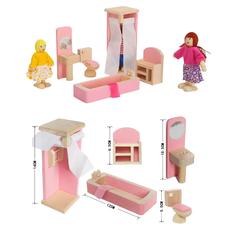 Pretend Play Mini Simulation Children Small Furniture Doll House Toy(Bathroom) - Image 2