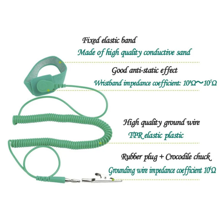 ProsKit AS-611 3m TPR Elastic Plastic Anti-Static Wired Wrist Strap - Image 2