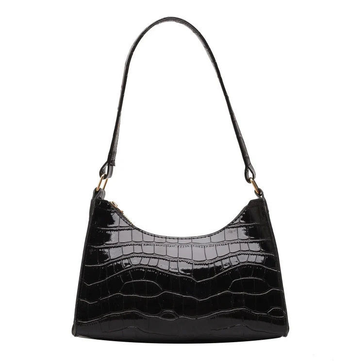PU Leather Armpit Small Square Bag Female Stone Pattern Shoulder Bag Handbag(Yellow) - Image 2