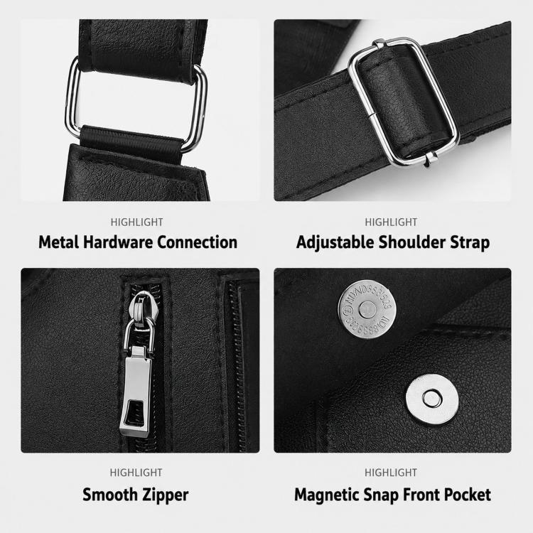PU Leather Underarm Shoulder Bag Harness Anti Theft Chest Rig with Adjustable Straps Techwear Utility Vest Bag(Black) - Image 8