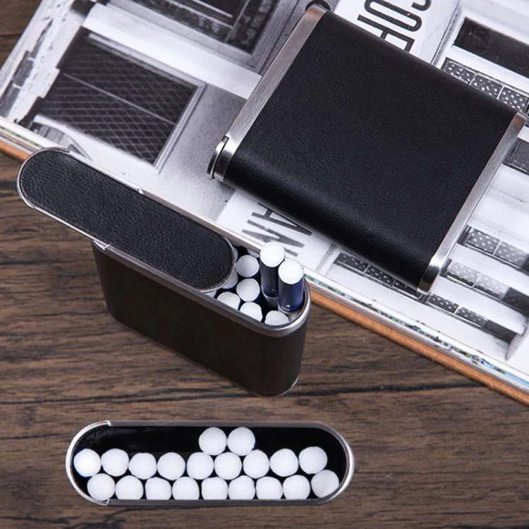 PU & Metal Cigarette Case for Men 20-Cigarette Capacity Crush-Proof Cigarette Holder(Carbon Fiber) - Image 5