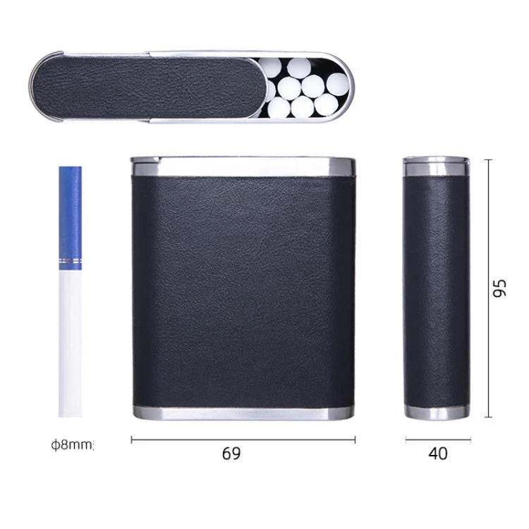 PU & Metal Cigarette Case for Men 20-Cigarette Capacity Crush-Proof Cigarette Holder(Carbon Fiber) - Image 7